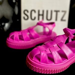 SCHUTZ Beatrix fisherman platform sandals %100 leather made in Brazil